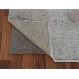 White Wash Vintage & Worn Down Persian Tabriz Handmade Rug(8'7"x11'9") - 8'7" x 11'9"