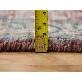 Shahbanu Rugs Wine Red, Wool, Heriz Revival, Hand Knotted, Soft to the Touch Pile, Mat Oriental Rug (1'11" x 3'1")