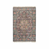 Shahbanu Rugs Wine Red, Wool, Heriz Revival, Hand Knotted, Soft to the Touch Pile, Mat Oriental Rug (1'11" x 3'1")