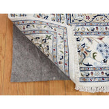 Shahbanu Rugs Wool And Silk 250 KPSI Ivory Nain Hand-Knotted Oriental Rug (7'8" x 10'1") - 7'8" x 10'1"