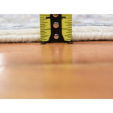 Shahbanu Rugs Wool And Silk 250 KPSI Ivory Nain Hand-Knotted Oriental Runner Rug (2'7" x 12'0") - 2'7" x 12'0"