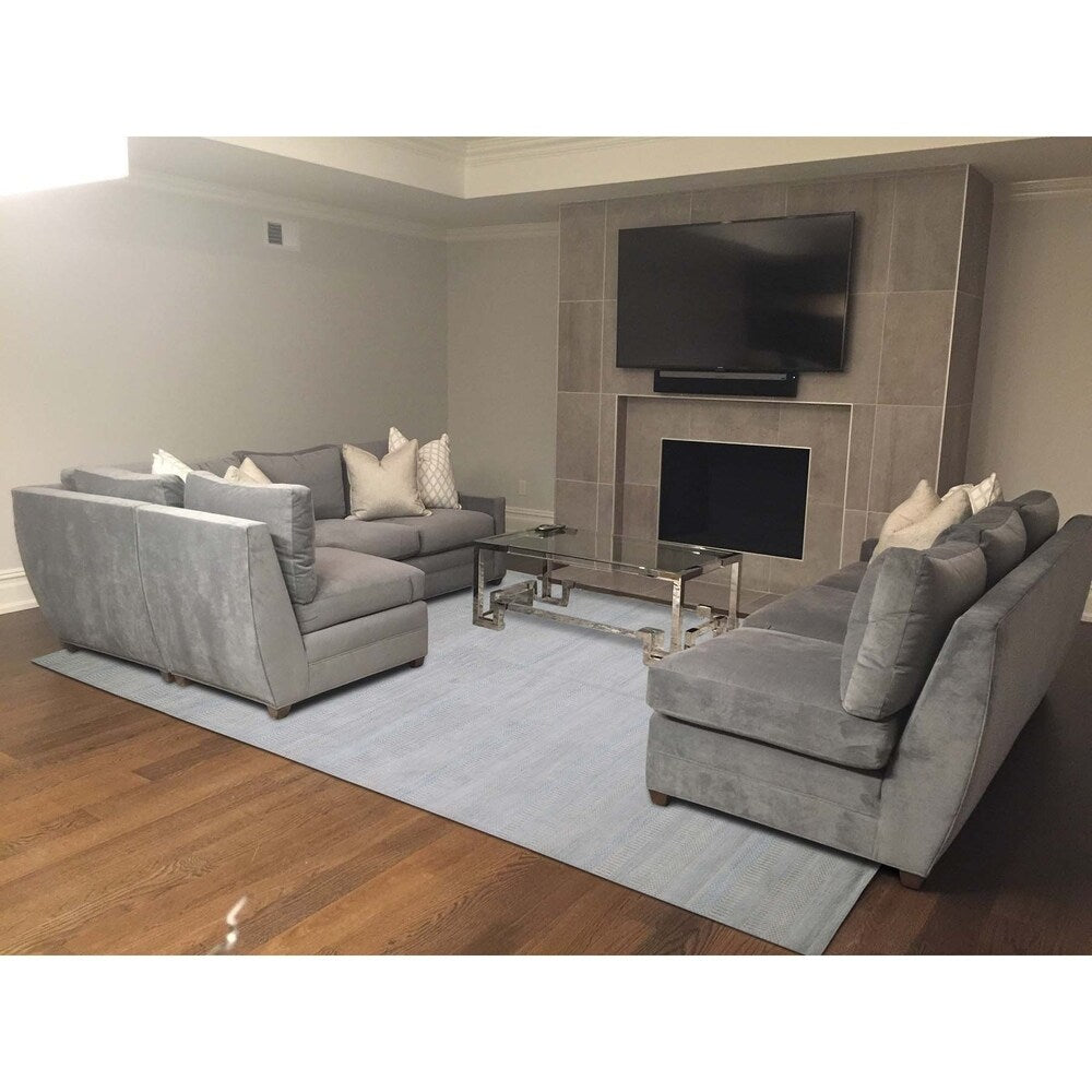Shahbanu Rugs Wool And Silk Grass Design Gallery Size Hand-Knotted Oriental Rug (8'1" x 18'2") - 8'1" x 18'2"