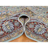 Shahbanu Rugs Wool And Silk Hi-Low Pile Textured Tabriz Design Hand-Knotted Rug (9'0" x 12'0") - 9'0" x 12'0"
