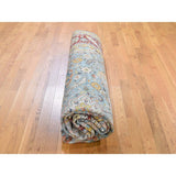Shahbanu Rugs Wool And Silk Hi-Low Pile Textured Tabriz Design Hand-Knotted Rug (9'0" x 12'0") - 9'0" x 12'0"