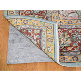 Shahbanu Rugs Wool And Silk Hi-Low Pile Textured Tabriz Design Hand-Knotted Rug (9'0" x 12'0") - 9'0" x 12'0"
