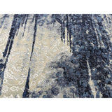 Shahbanu Rugs Wool And Silk Shibori Design Tone On Tone Hand Knotted Oriental Rug (6'0" x 8'10") - 6'0" x 8'10"