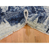 Shahbanu Rugs Wool And Silk Shibori Design Tone On Tone Hand Knotted Oriental Rug (6'0" x 8'10") - 6'0" x 8'10"