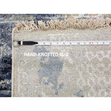 Shahbanu Rugs Wool And Silk Shibori Design Tone On Tone Hand Knotted Oriental Rug (6'0" x 8'10") - 6'0" x 8'10"