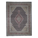 Shahbanu Rugs Wool and Silk Tabriz Mahi Hand-Knotted Oriental Rug (9'0" x 12'0") - 9'0" x 12'0"