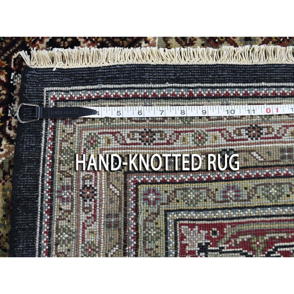 Shahbanu Rugs Wool and Silk Tabriz Mahi Hand-Knotted Oriental Rug (9'0" x 12'0") - 9'0" x 12'0"