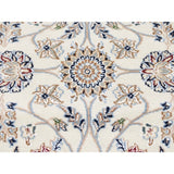Shahbanu Rugs Wool and Silk 300 Kpsi Ivory Nain Hand-Knotted Oriental Rug - 6'0" x 9'4"
