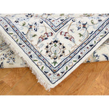Shahbanu Rugs Wool and Silk 300 Kpsi Ivory Nain Hand-Knotted Oriental Rug - 6'0" x 9'4"