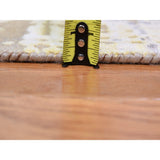 Shahbanu Rugs Yellow Abstract Design Silk with Textured Wool Hand Knotted Oriental Rug (8'0" x 9'10") - 8'0" x 9'10"