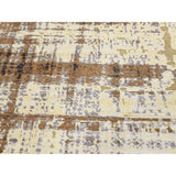 Shahbanu Rugs Yellow Abstract Design Silk with Textured Wool Hand Knotted Oriental Rug (8'0" x 9'10") - 8'0" x 9'10"