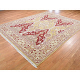 Shahbanu Rugs Yellow Soumak with Oushak Design Flat Weave Hand Woven Rug (8'0" x 9'10") - 8'0" x 9'10"