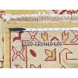 Shahbanu Rugs Yellow Soumak with Oushak Design Flat Weave Hand Woven Rug (8'0" x 9'10") - 8'0" x 9'10"