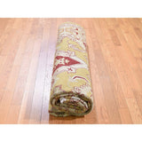 Shahbanu Rugs Yellow Soumak with Oushak Design Flat Weave Hand Woven Rug (8'0" x 9'10") - 8'0" x 9'10"