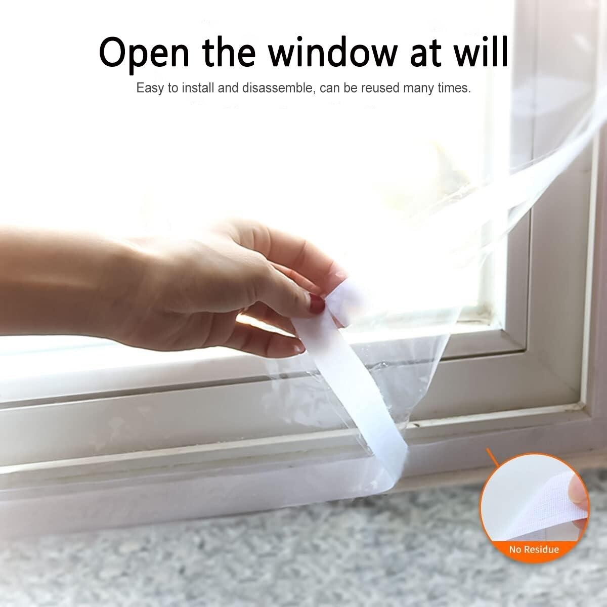 Shatex Indoor Window Insulation Kit Keep Warm for Winter Keep Cold Out Tape-free Velcro Installation