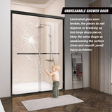 Shatterproof Laminated Glass Double Sliding Shower Door(Clear Glass)