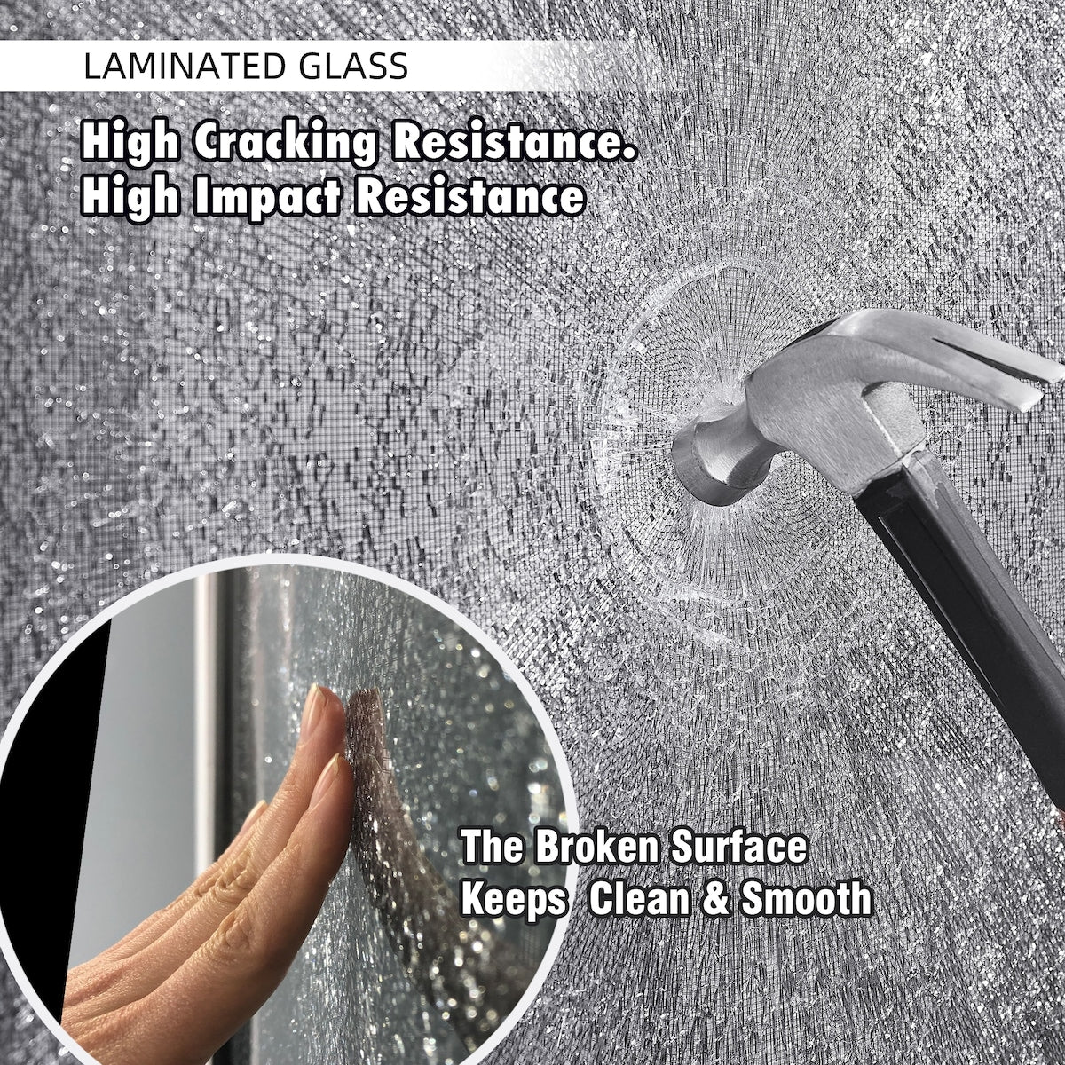 Shatterproof Laminated Glass Double Sliding Shower Door(Clear Glass)