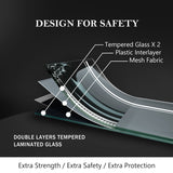 Shatterproof Laminated Glass Double Sliding Shower Door(Clear Glass)