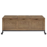 Shay Rectangular Storage Coffee Table with Removeable Tray and Caster Wheels by iNSPIRE Q Artisan