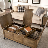 Shay Rectangular Storage Coffee Table with Removeable Tray and Caster Wheels by iNSPIRE Q Artisan