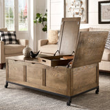 Shay Rectangular Storage Coffee Table with Removeable Tray and Caster Wheels by iNSPIRE Q Artisan