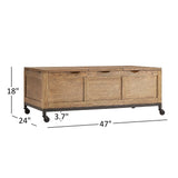 Shay Rectangular Storage Coffee Table with Removeable Tray and Caster Wheels by iNSPIRE Q Artisan