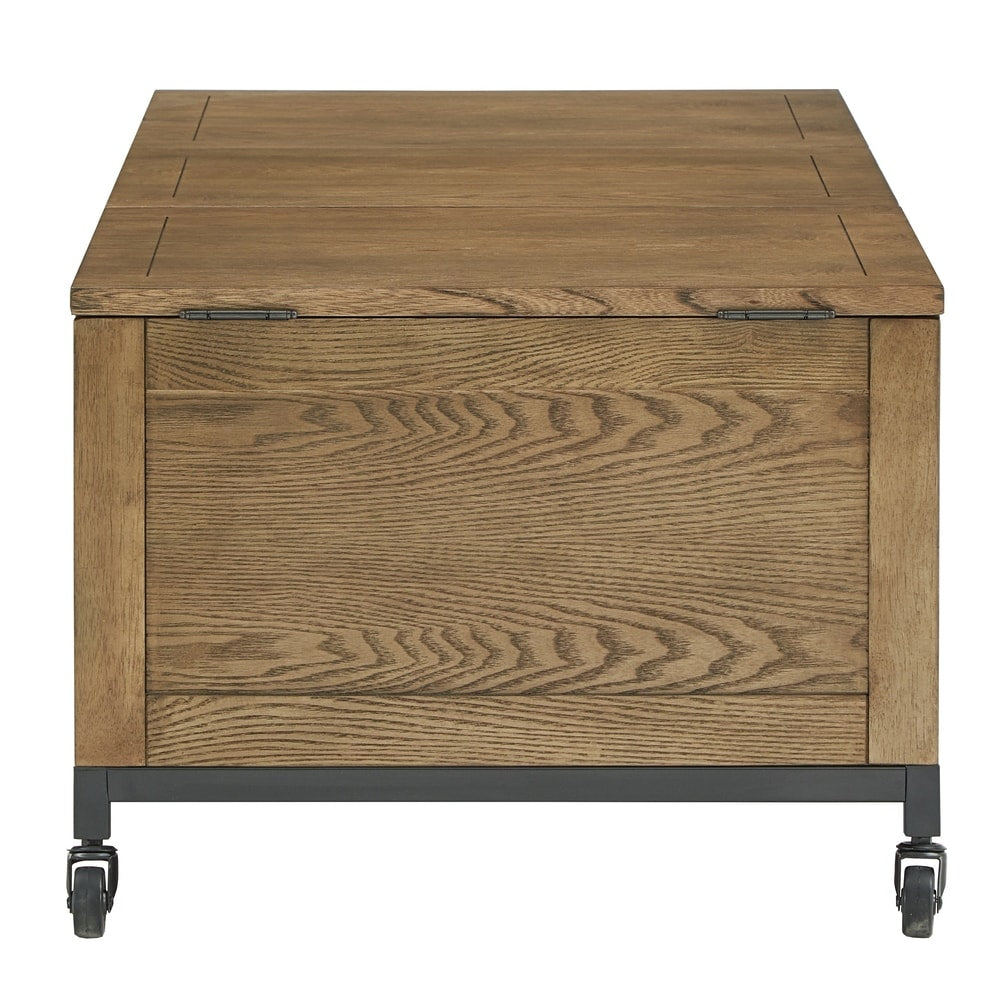 Shay Rectangular Storage Coffee Table with Removeable Tray and Caster Wheels by iNSPIRE Q Artisan