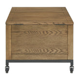 Shay Rectangular Storage Coffee Table with Removeable Tray and Caster Wheels by iNSPIRE Q Artisan