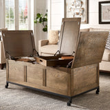 Shay Rectangular Storage Coffee Table with Removeable Tray and Caster Wheels by iNSPIRE Q Artisan
