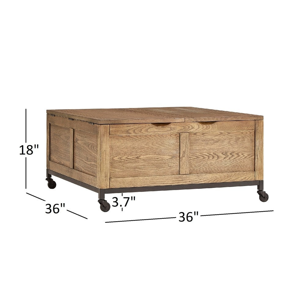 Shay Square Storage Trunk Coffee Table with Caster Wheels by iNSPIRE Q Artisan