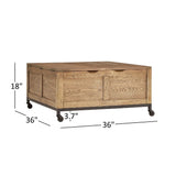 Shay Square Storage Trunk Coffee Table with Caster Wheels by iNSPIRE Q Artisan