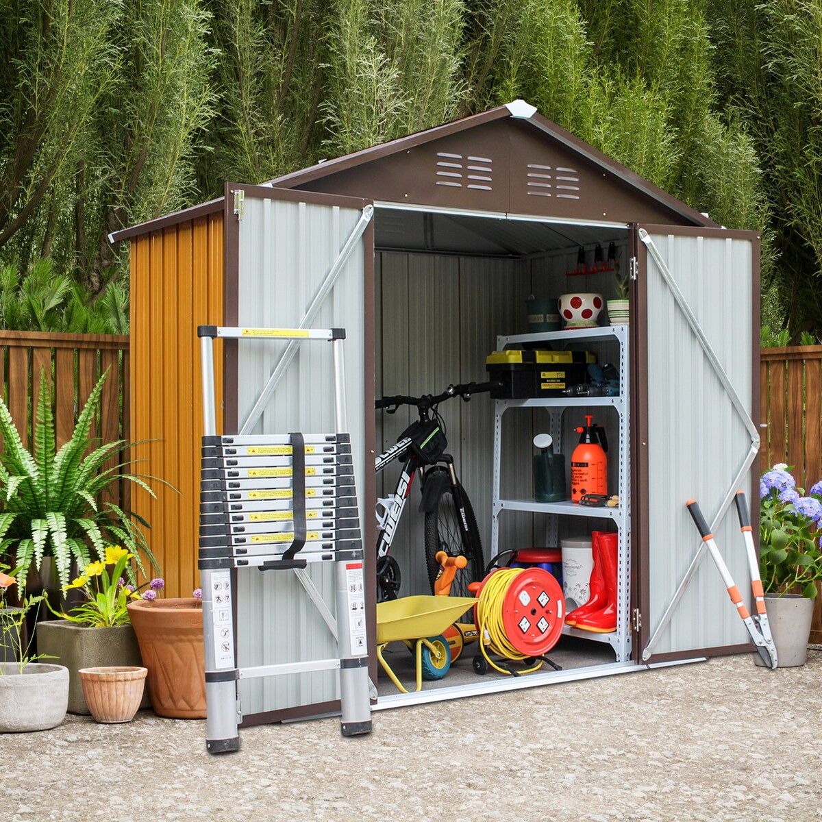 Shed 6' x 4' Outdoor Storage Shed Organizer