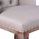 Sheen Off-White Tufted Linen Dining Chair