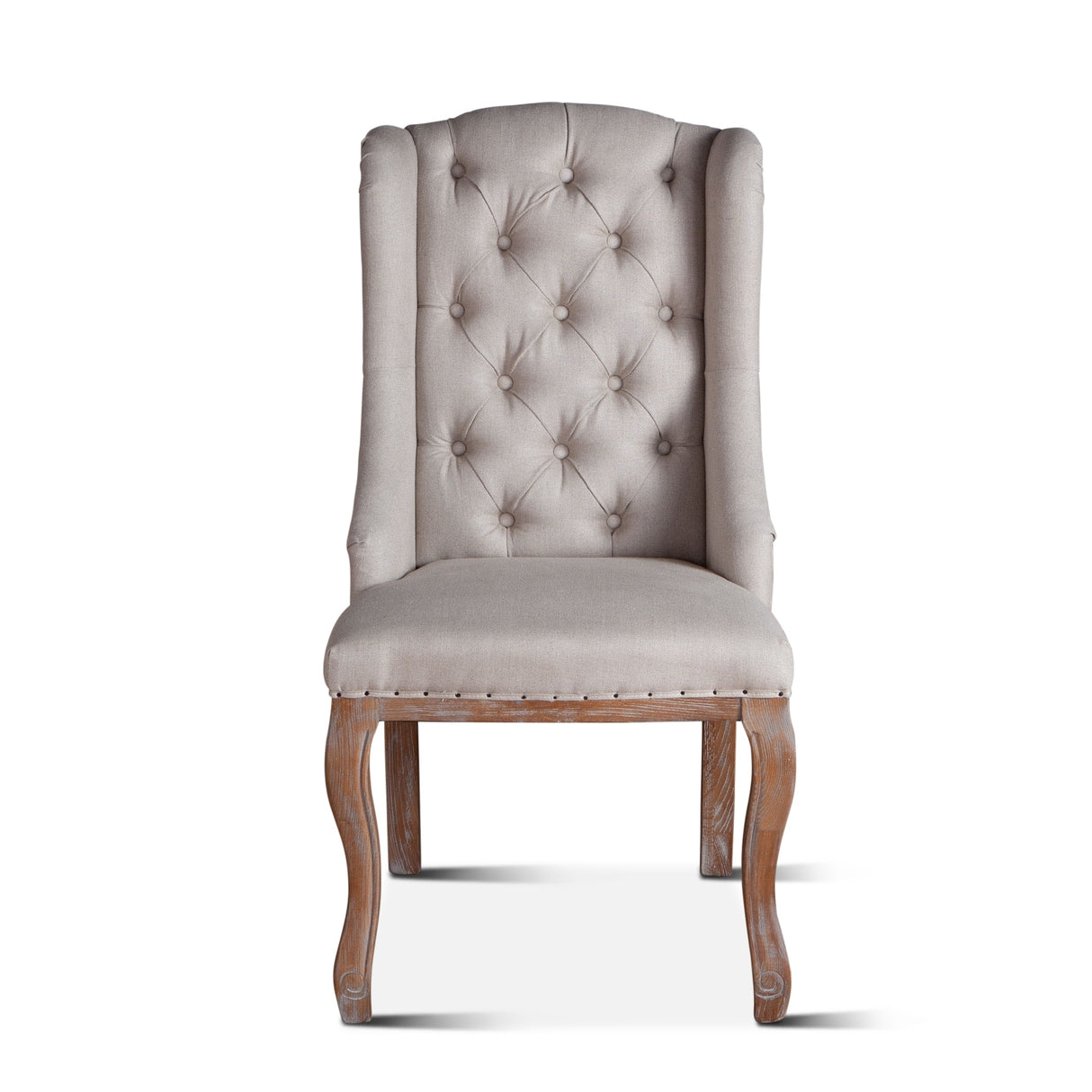 Sheen Off-White Tufted Linen Dining Chair