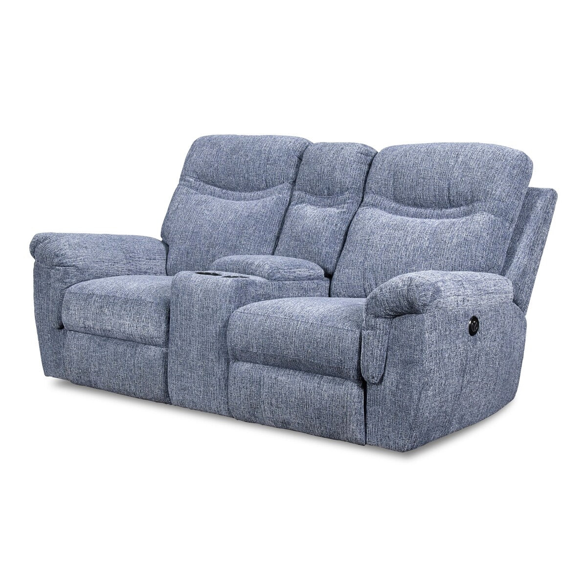 Sheffield Modern Plush Dual Recliner Loveseat, Powered, by New Classic Furniture