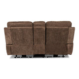 Sheffield Modern Plush Dual Recliner Loveseat, Powered, by New Classic Furniture