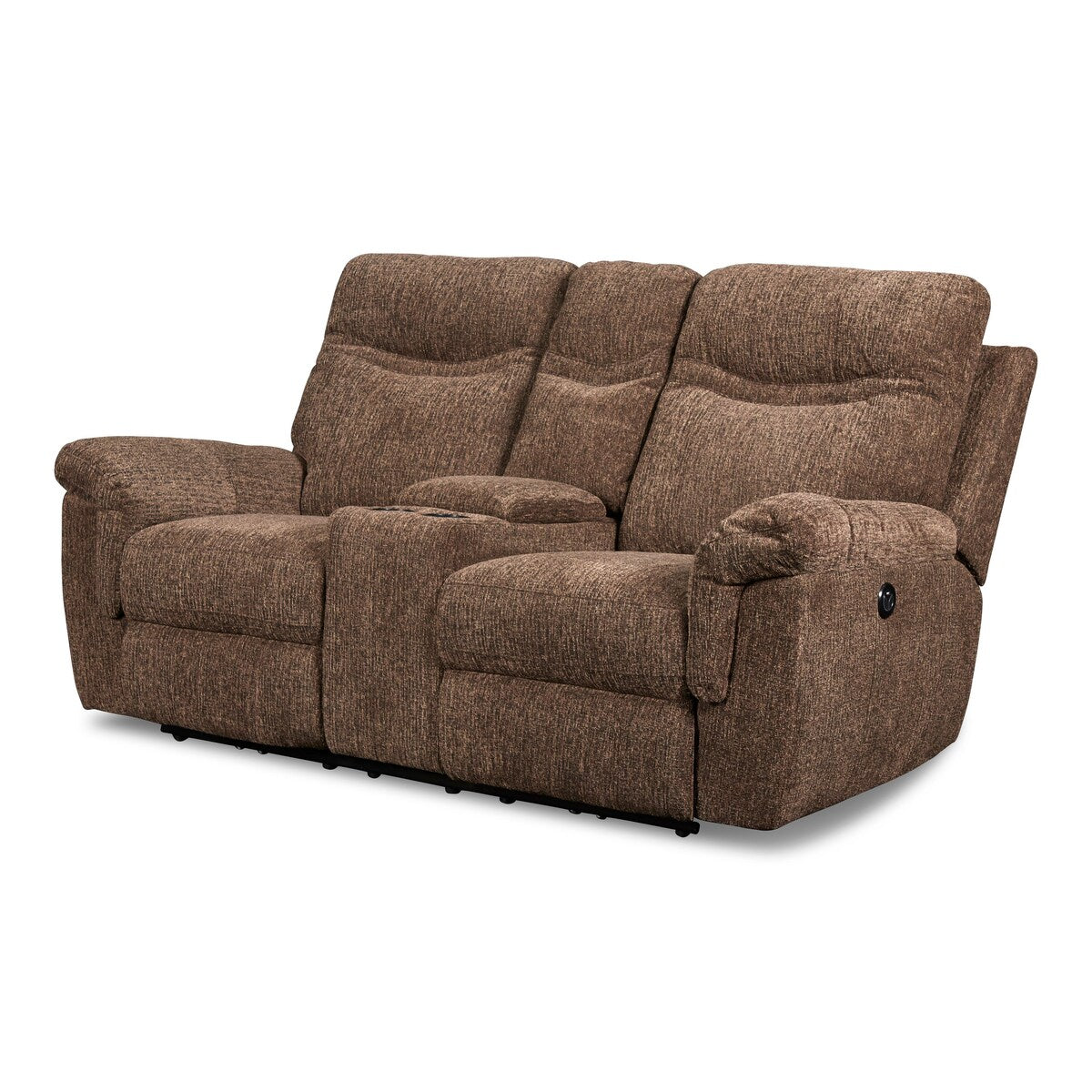 Sheffield Modern Plush Dual Recliner Loveseat, Powered, by New Classic Furniture