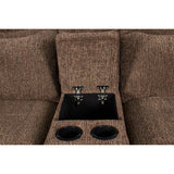 Sheffield Modern Plush Dual Recliner Loveseat, Powered, by New Classic Furniture