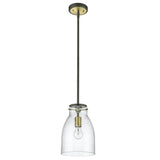 Shelby 1-light Oil Rubbed Bronze/ Antique Brass Pendant w/ Clear Seedy Glass