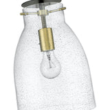 Shelby 1-light Oil Rubbed Bronze/ Antique Brass Pendant w/ Clear Seedy Glass