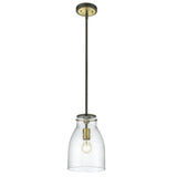 Shelby 1-light Oil Rubbed Bronze/ Antique Brass Pendant w/ Clear Seedy Glass