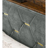 Shelf Upholstered Headboard, Platform Bed with Outlet & USB Ports