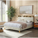 Shelf Upholstered Headboard, Platform Bed with Outlet & USB Ports