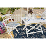 Shells Navy Beige Transitional Design Indoor/Outdoor Area Rug - 7'10" X 10'2"