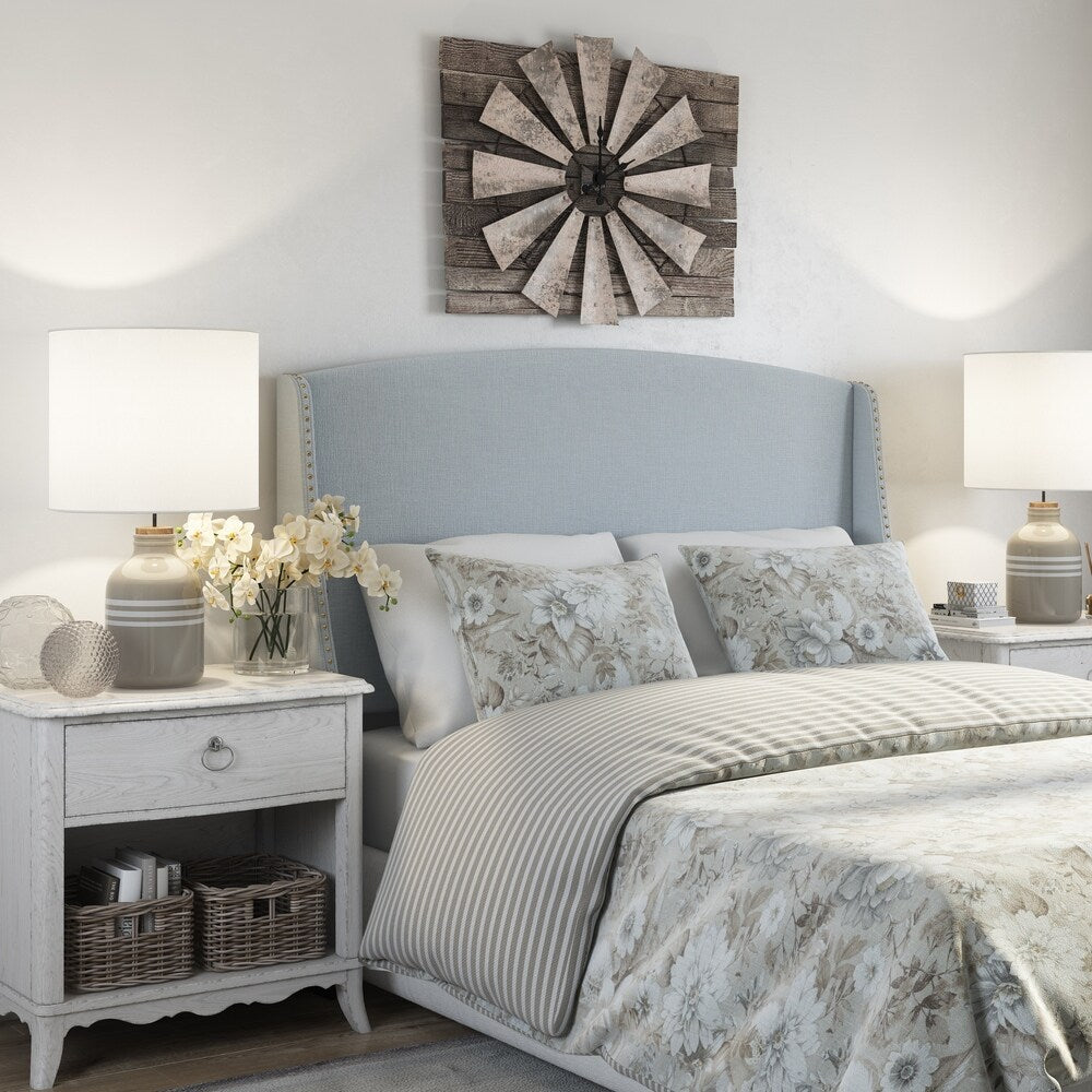 Shelter Style Upholstered King Headboard