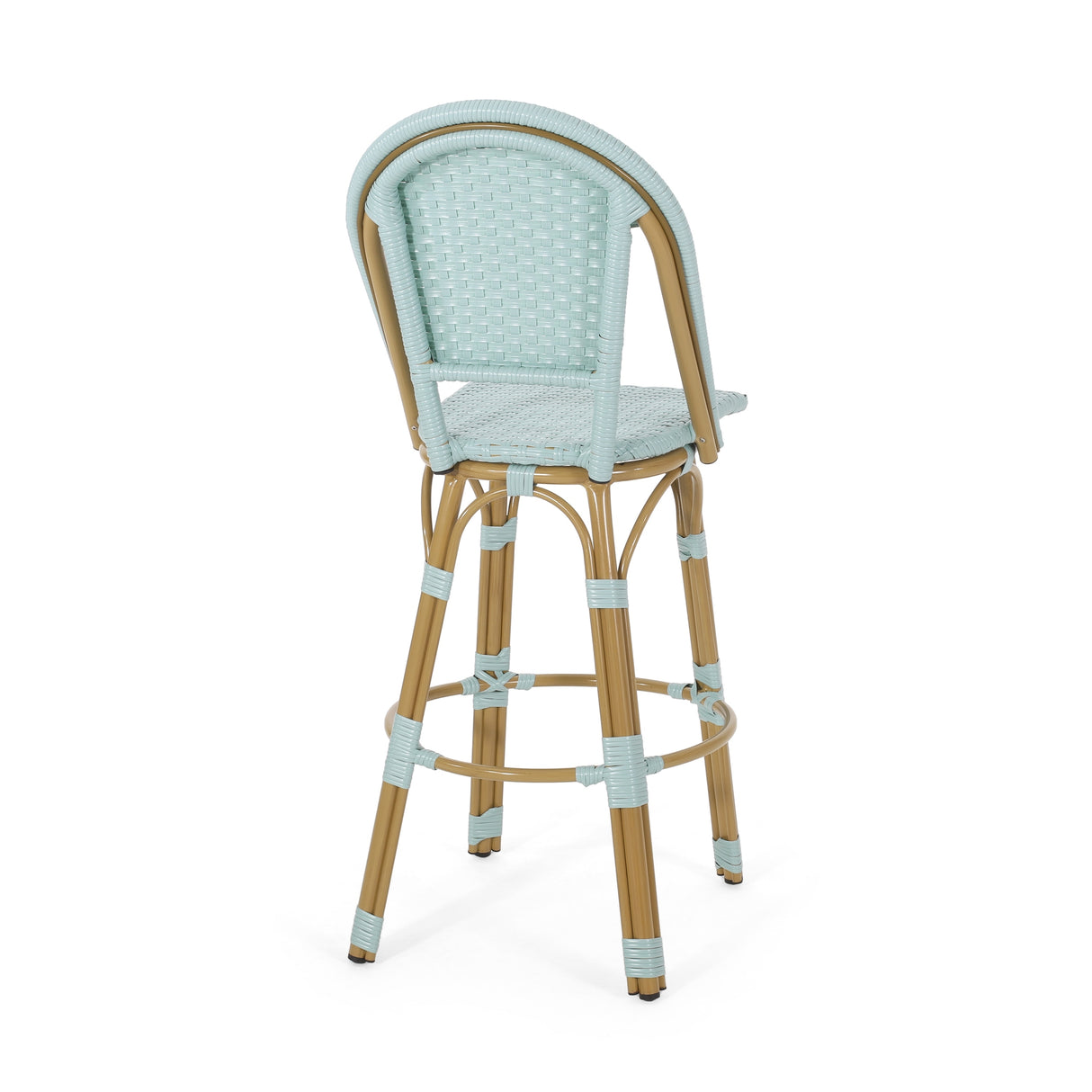 Shelton Wicker and Aluminum Outdoor 29.5 Inch Barstools by Christopher Knight Home -Set of 2