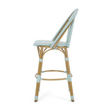 Shelton Wicker and Aluminum Outdoor 29.5 Inch Barstools by Christopher Knight Home -Set of 2
